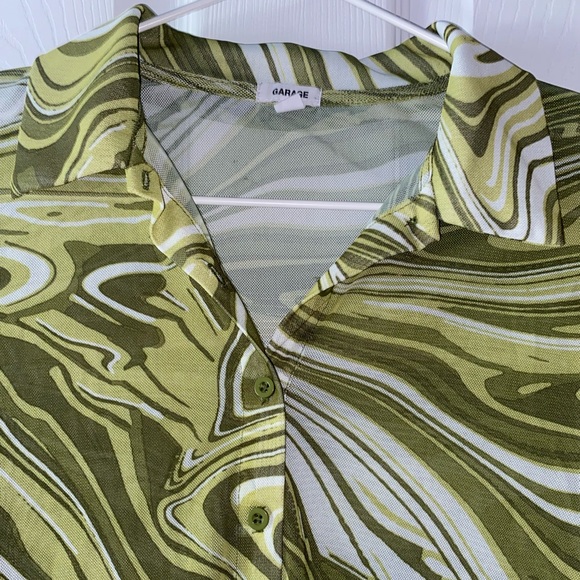 GARAGE - Mesh Button Up Long Sleeve Tee - Picture 8 of 8